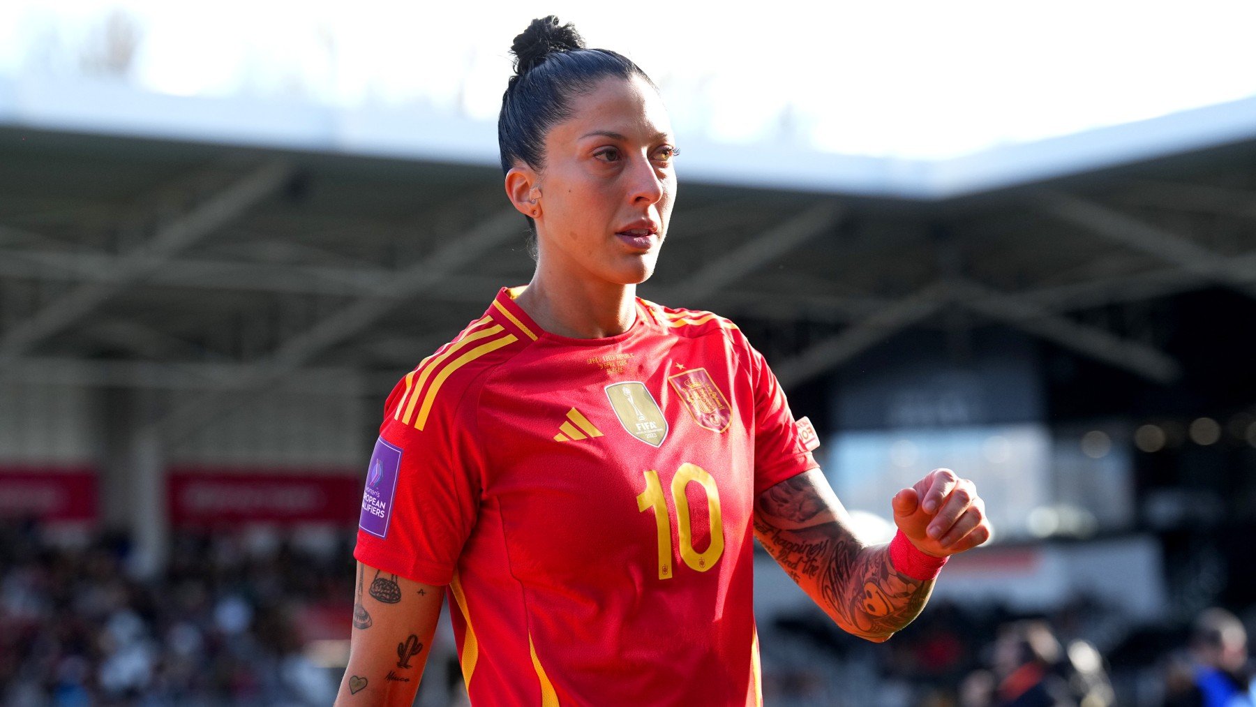 Jenni Hermoso, en un partido con la selección española. (Getty)