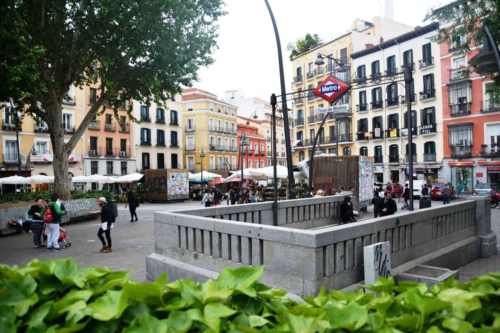La Plaza de Tirso de Molina en Madrid.
