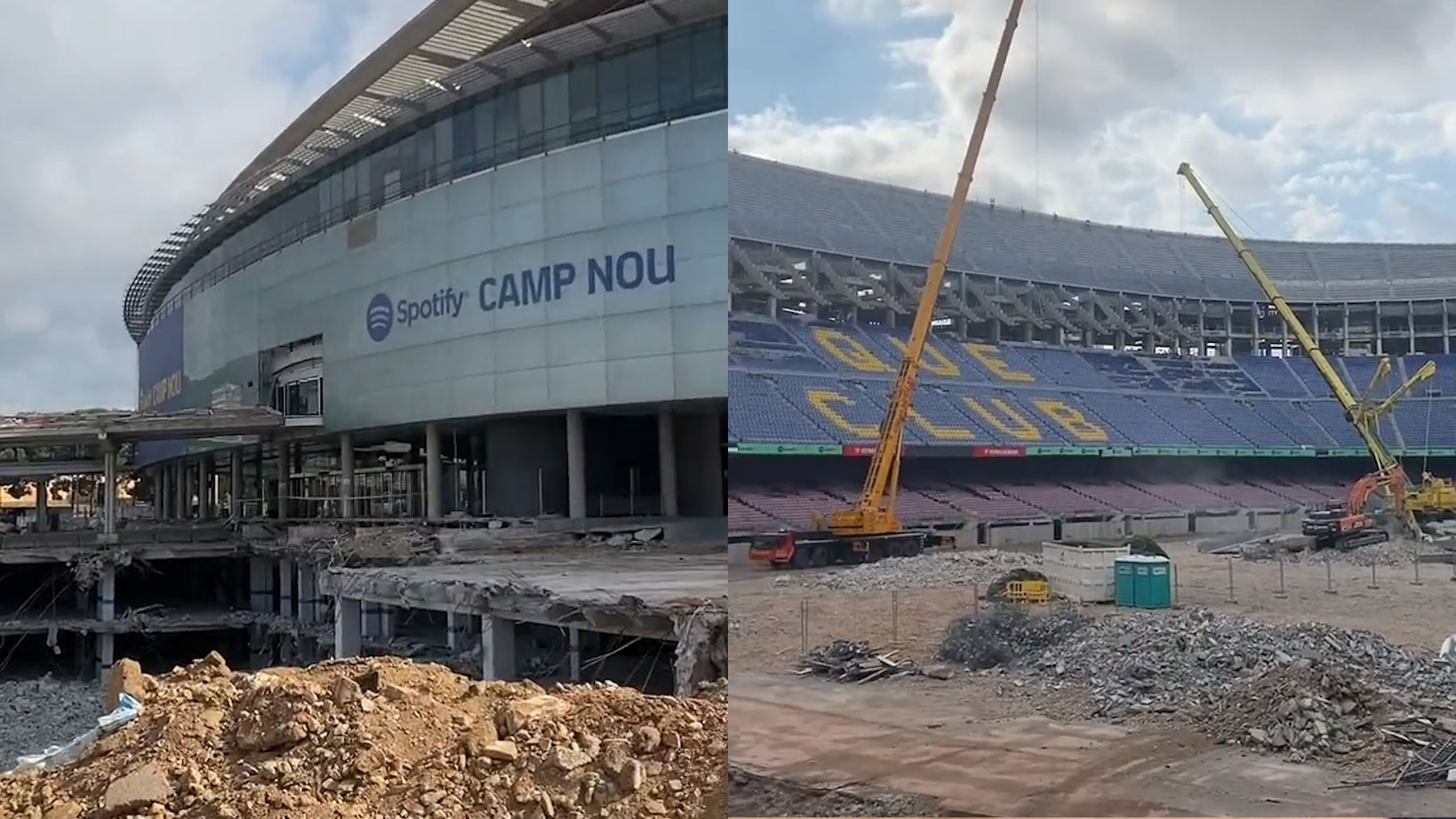 Irreconocible el Camp Nou: así está el estadio el Barcelona tras un mes de obras