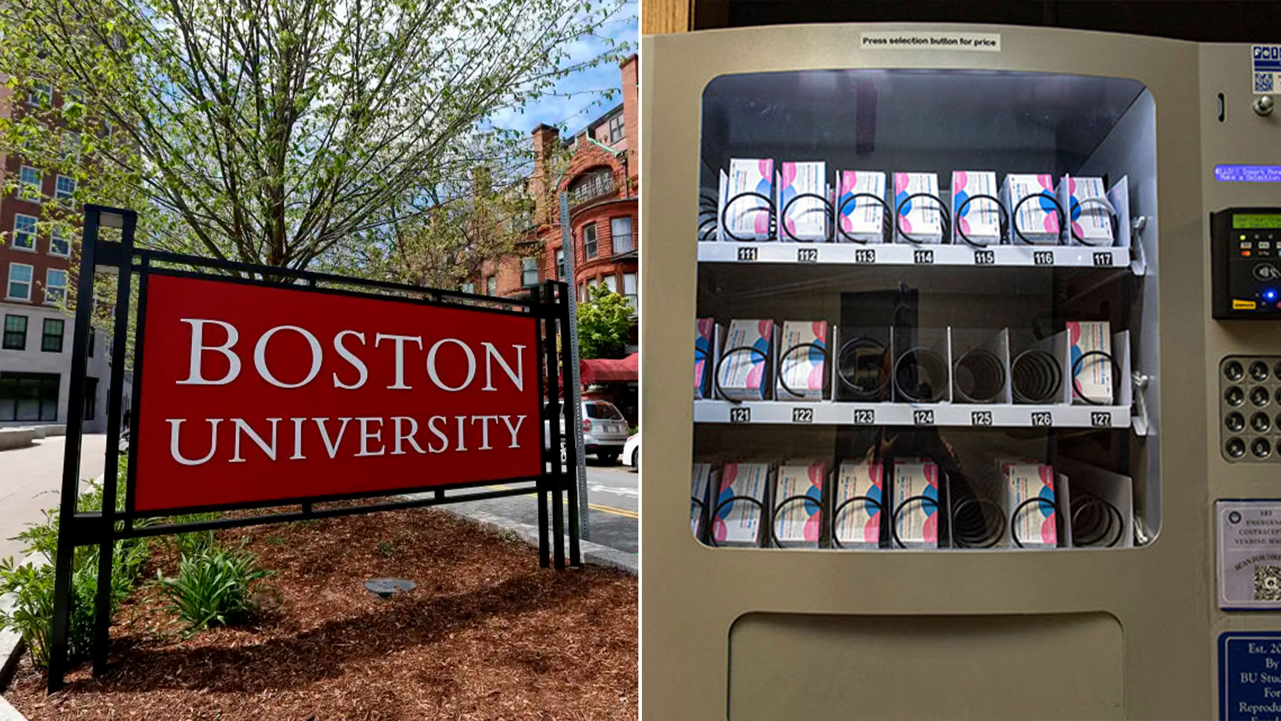 Máquina expendedora de anticonceptivos en la universidad de Boston (EP)