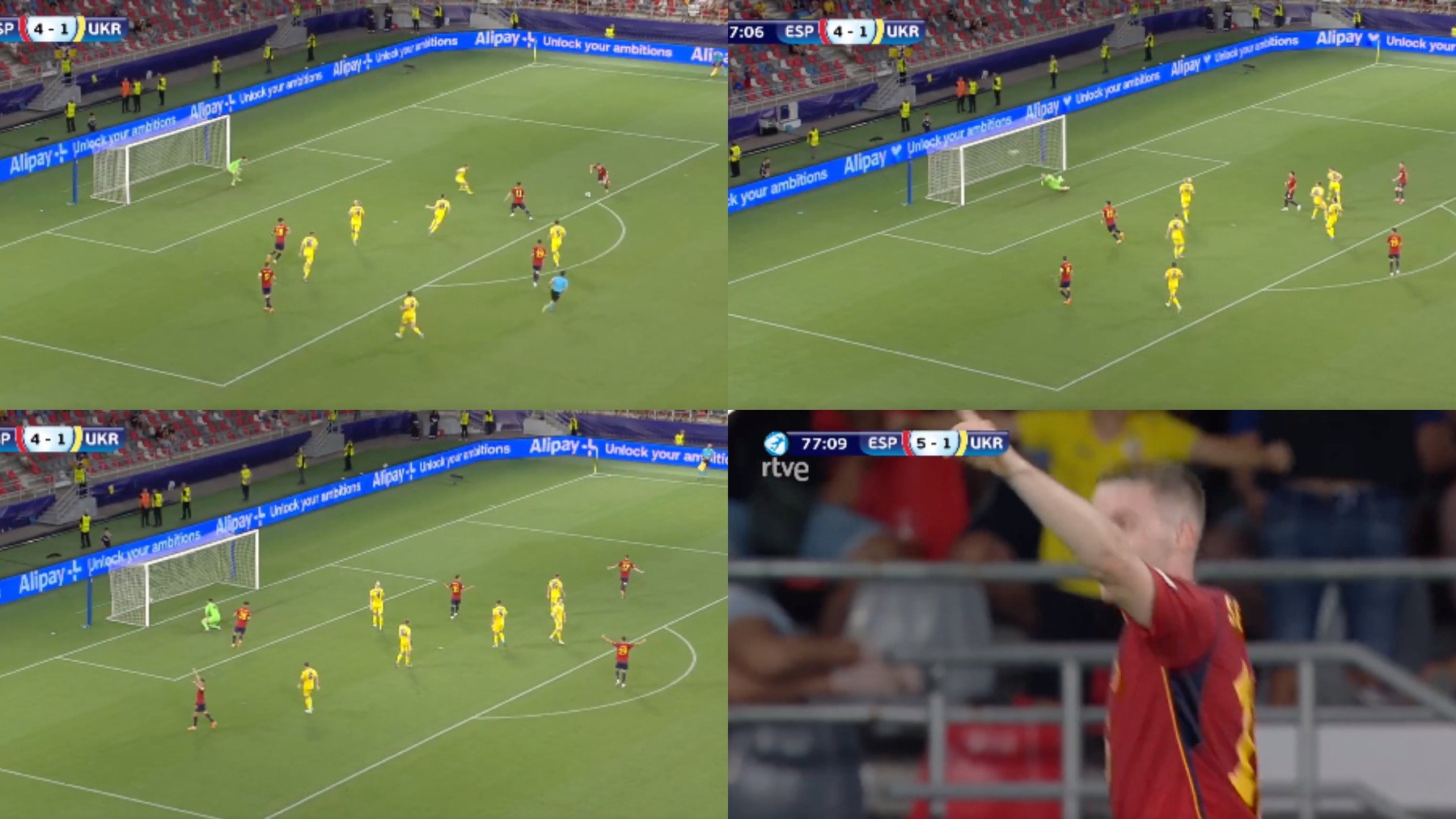 Los goles de España contra Ucrania.