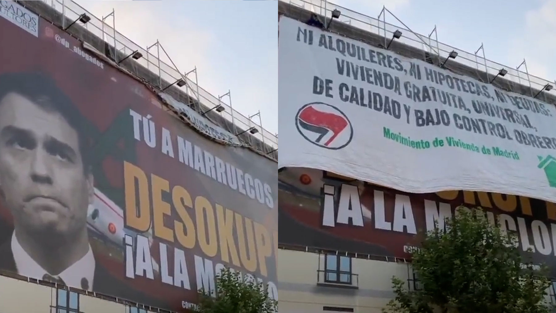 Boicot a la lona de Desokupa en Madrid