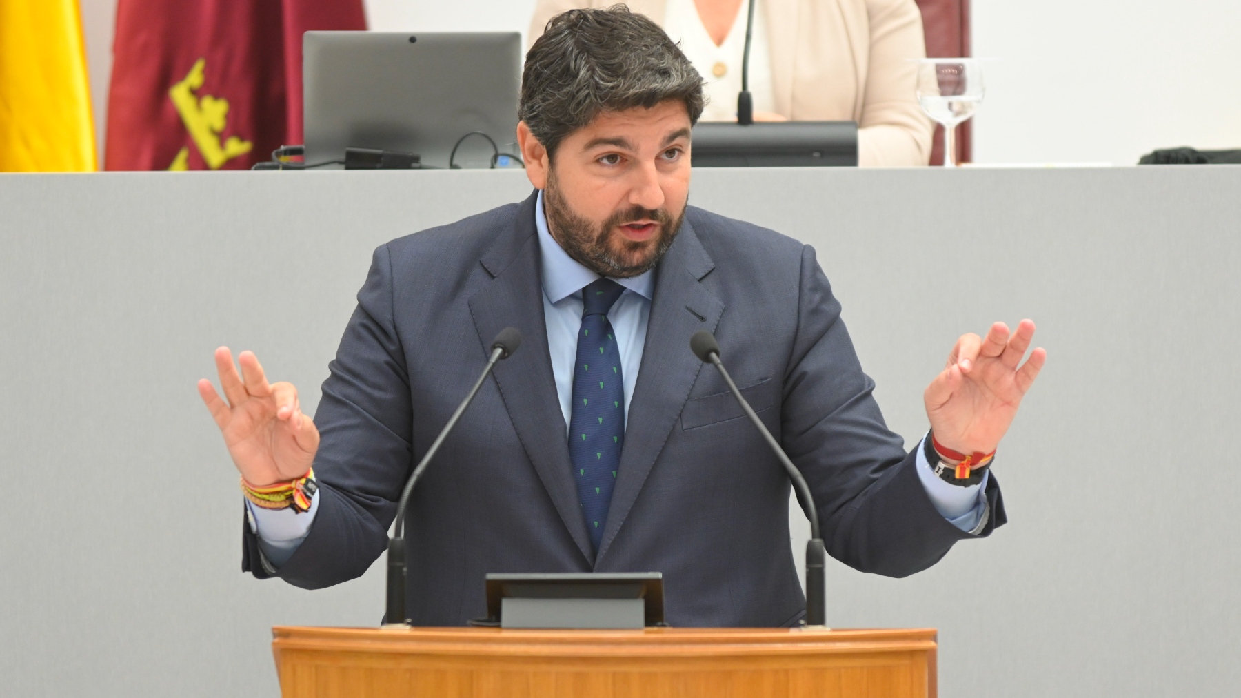 López Miras en una intervención en la Asamblea Regional.