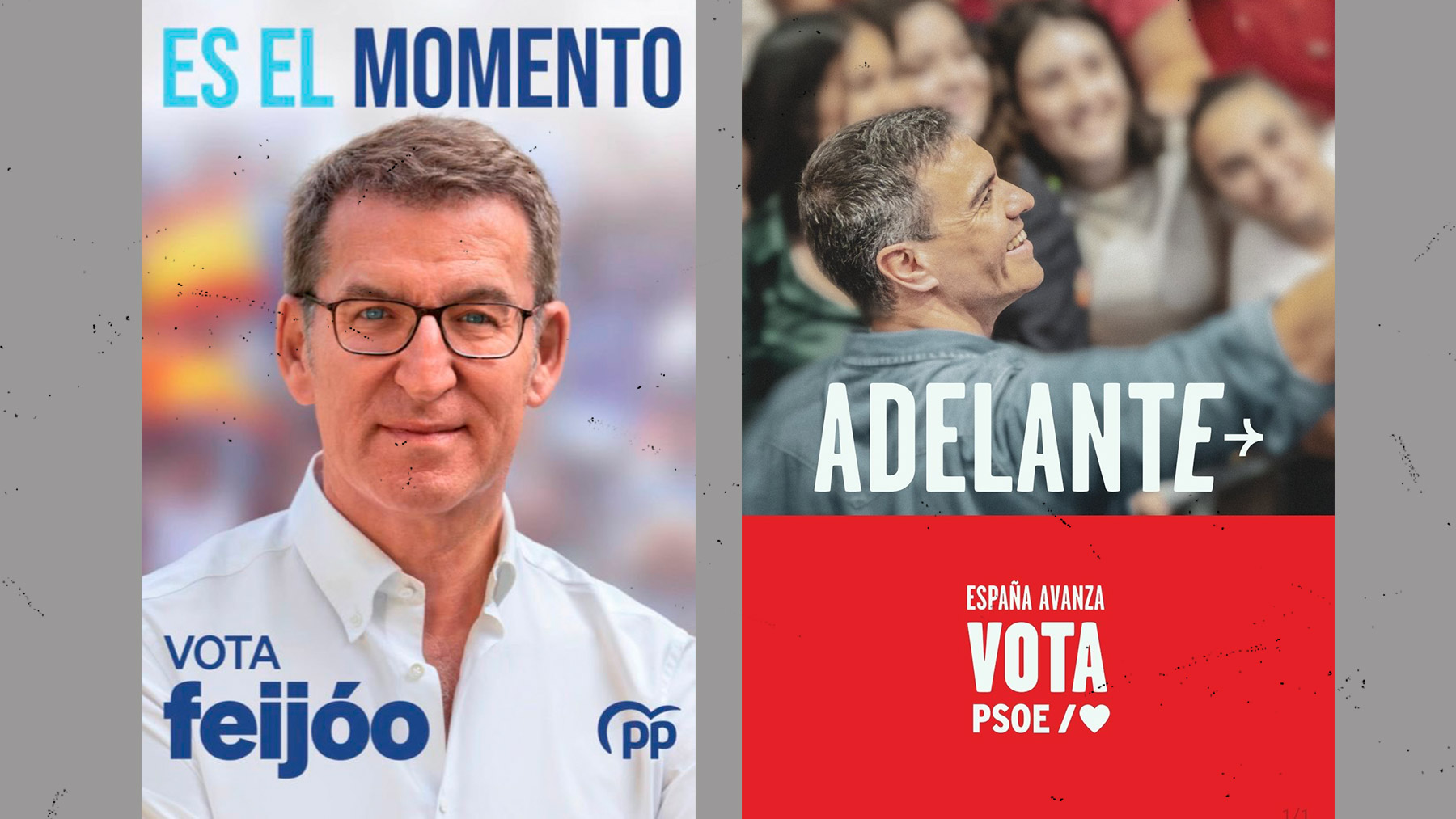 Cartel del PP y del PSOE.