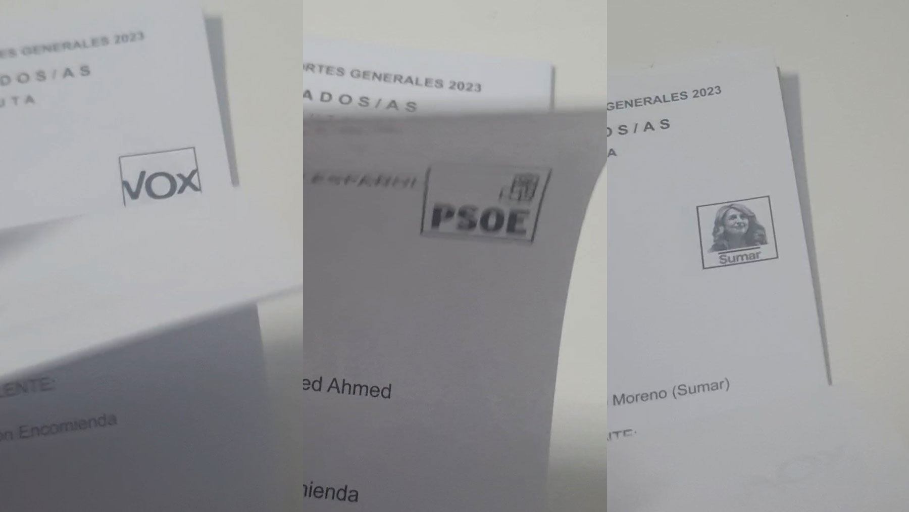 Papeletas del voto por correo.