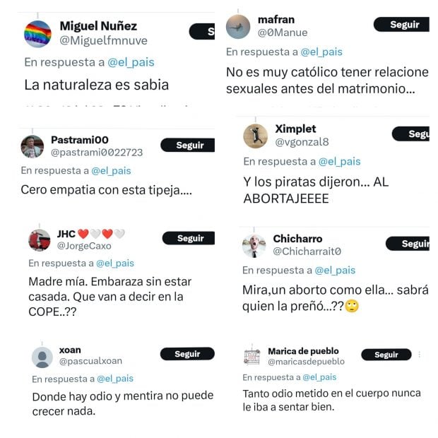 Algunos tuits de odio hacia Isabel Díaz Ayuso.