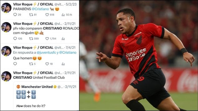 Vitor Roque y los tuits elogiando a Cristiano Ronaldo que los culés no quieren ni ver
