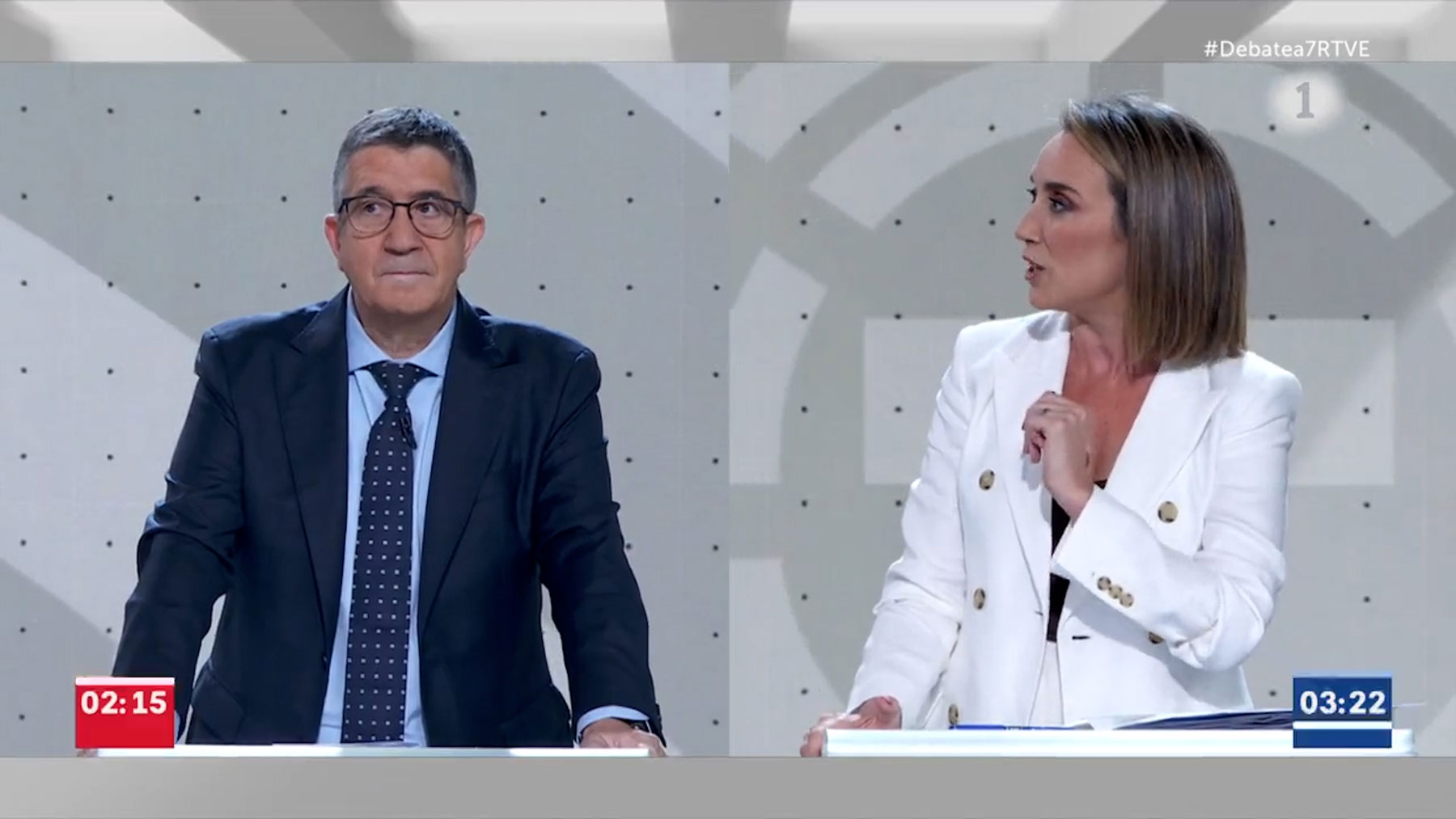 Cuca Gamarra y Patxi López en el debate a 7,