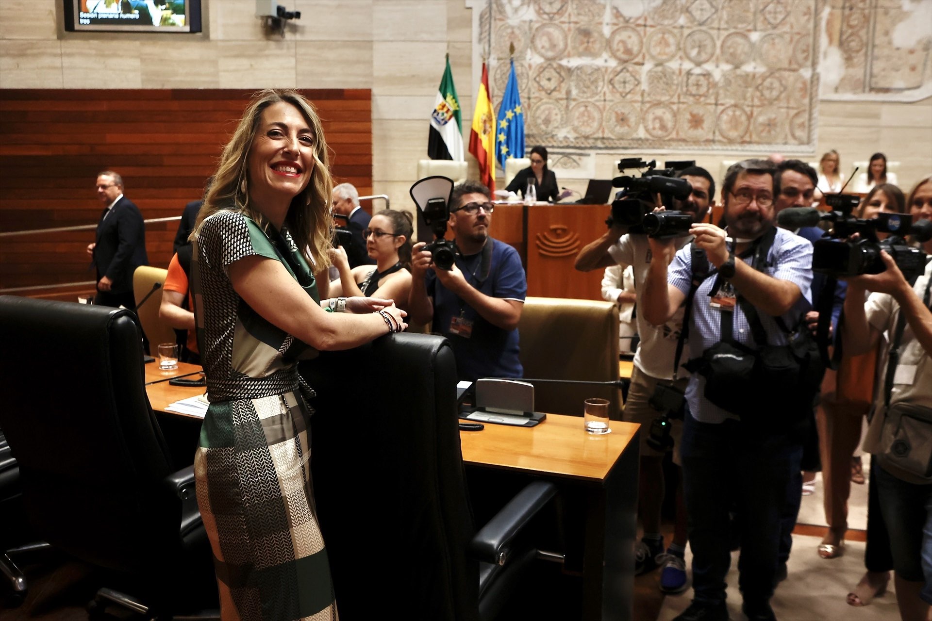 María Guardiola en el debate de su investidura celebrado en la Asamblea de Extremadura.