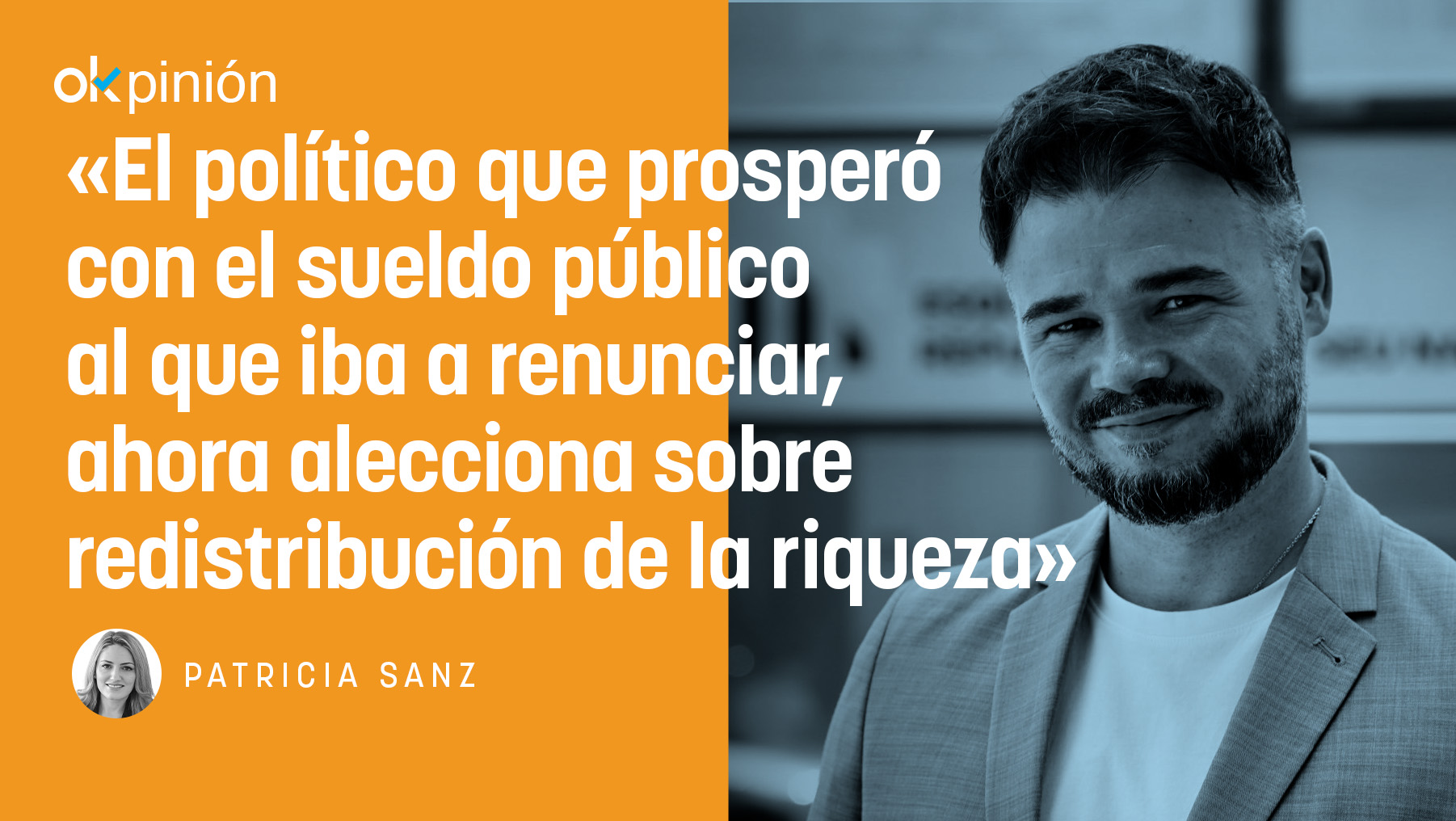 Gabriel Rufián aprovechó el debate en televisión para aleccionar sobre redistribución de la riqueza