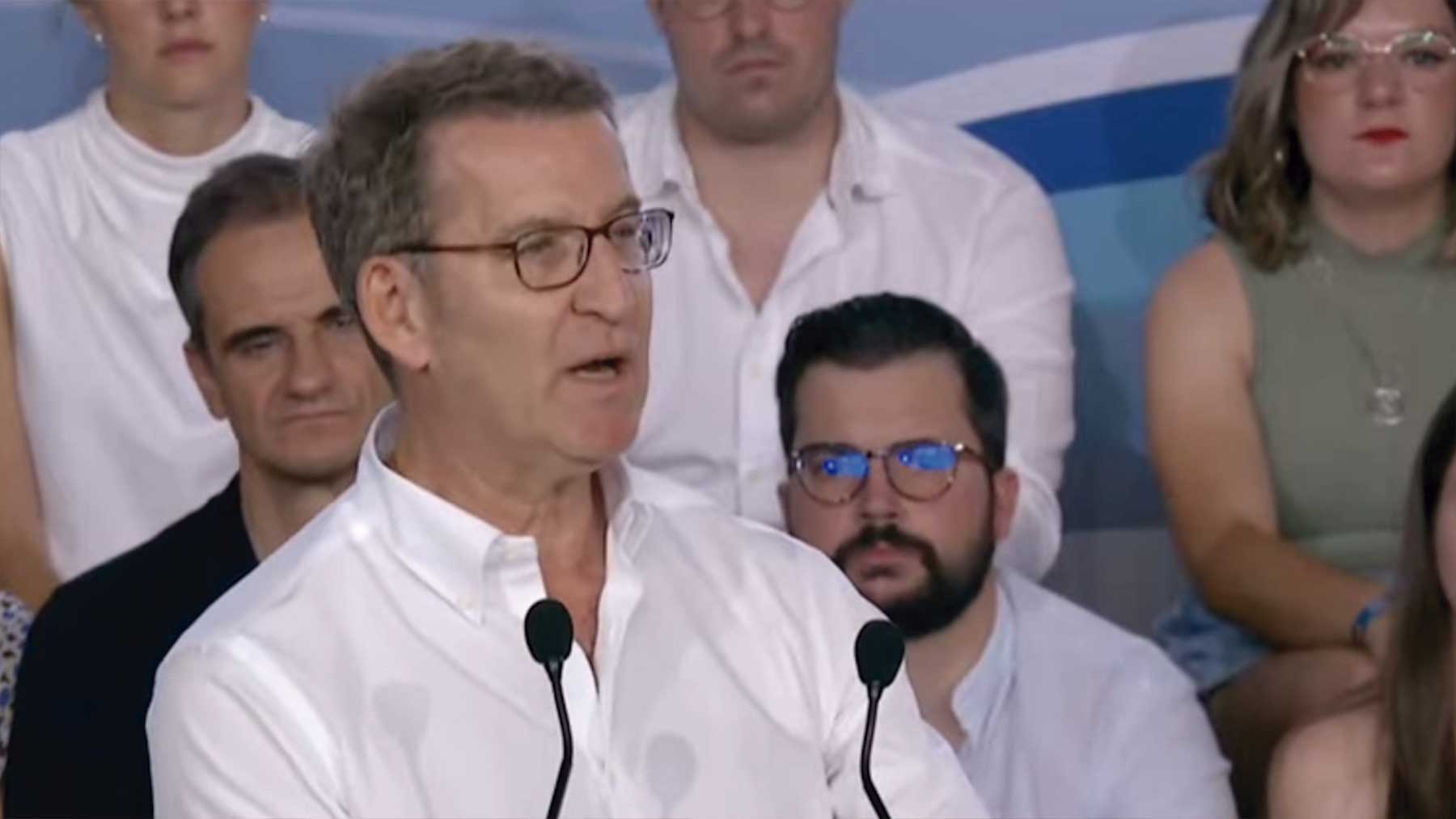 Alberto Núñez Feijóo en el acto del PP en Logroño