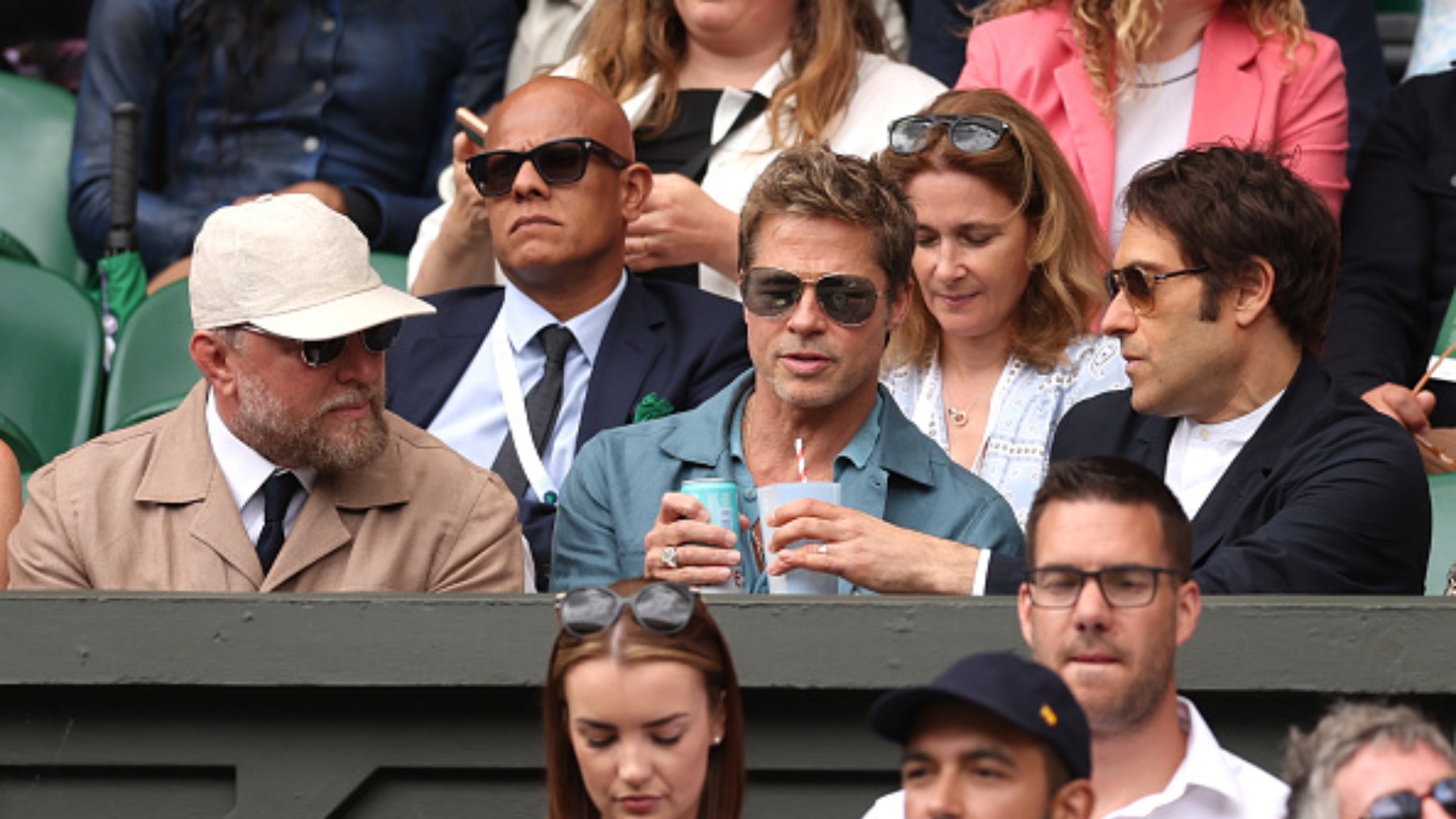 Brad Pitt estuvo presente en la final de Wimbledon. (Getty)