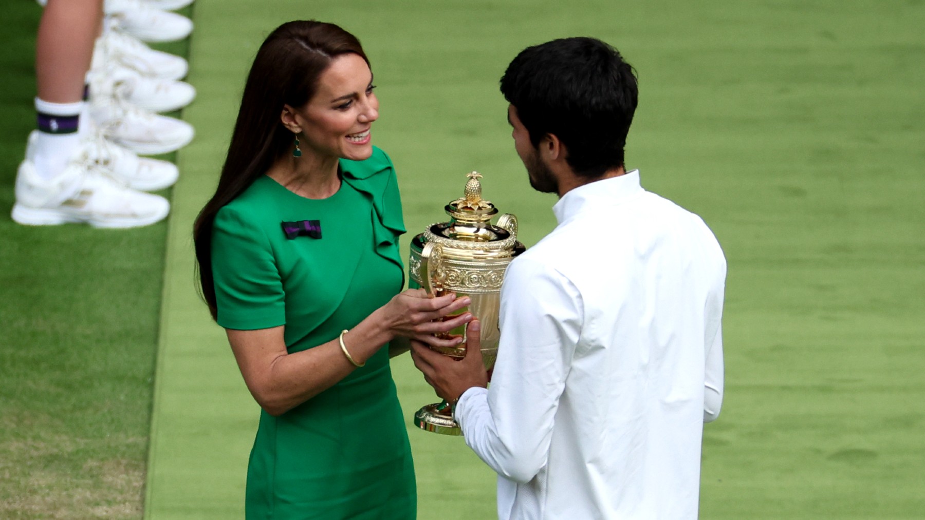 Kate Middleton y Carlos Alcaraz, en Wimbledon. (Getty)