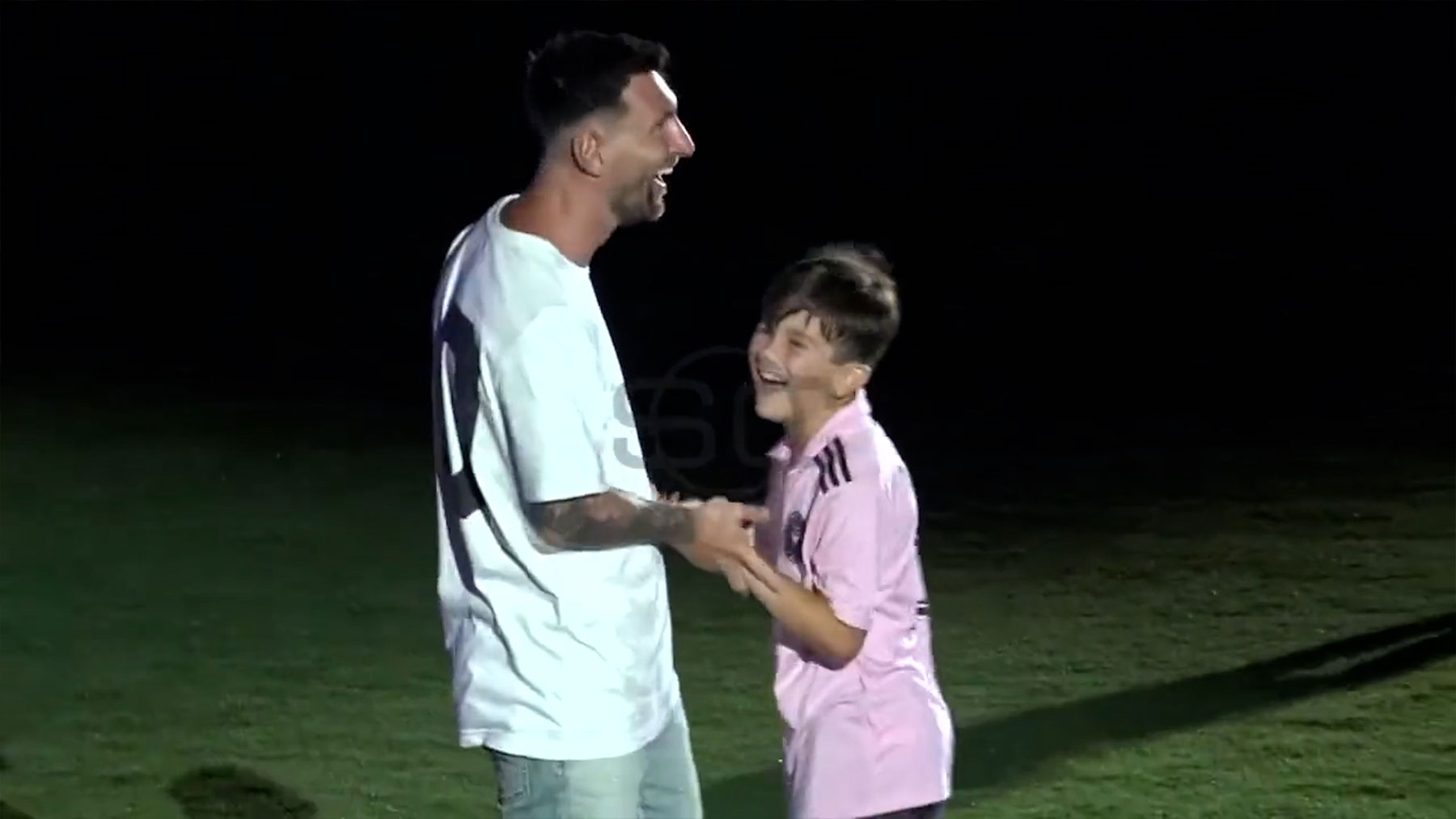 El troleo viral del hijo de Messi a su padre en la presentación con el Inter de Miami