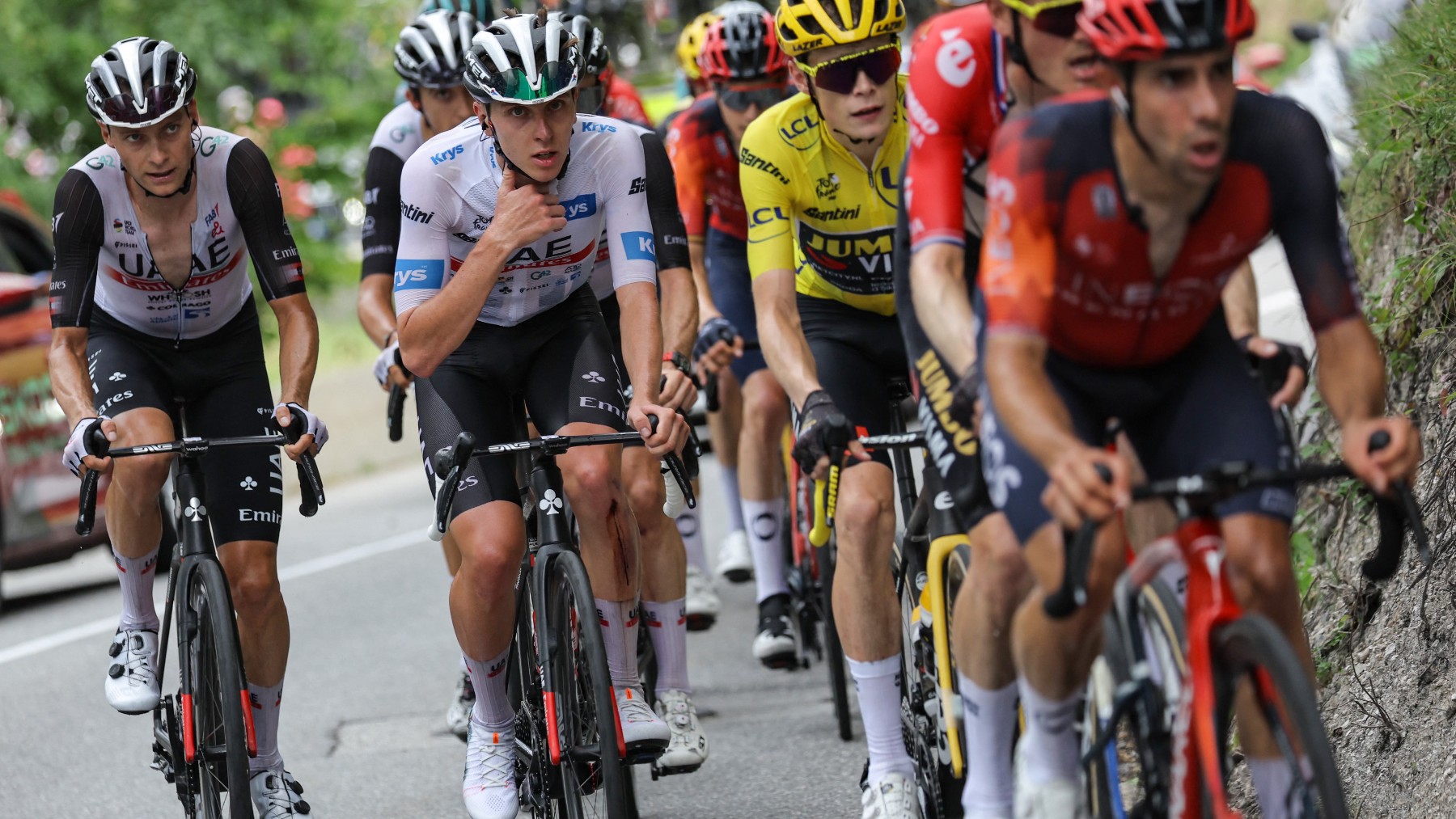 Pogacar, en la etapa 17 del Tour. (AFP)