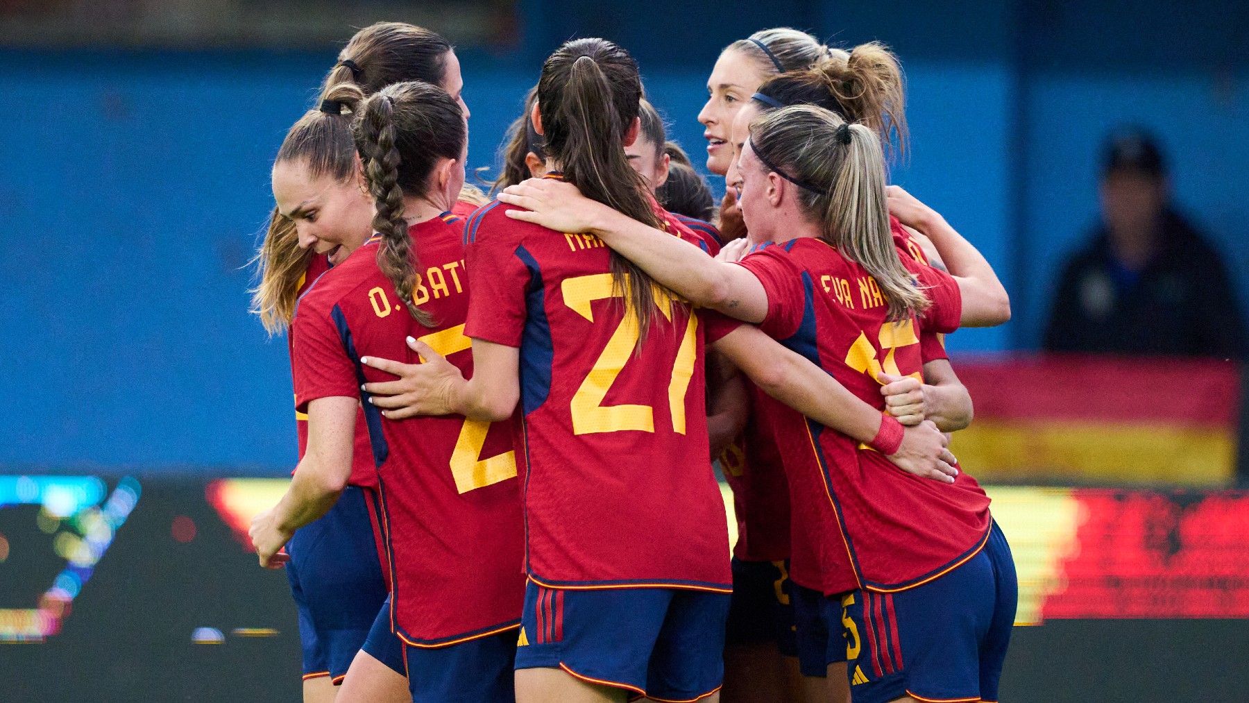 Las jugadoras de la selección española celebran un gol. (Getty)