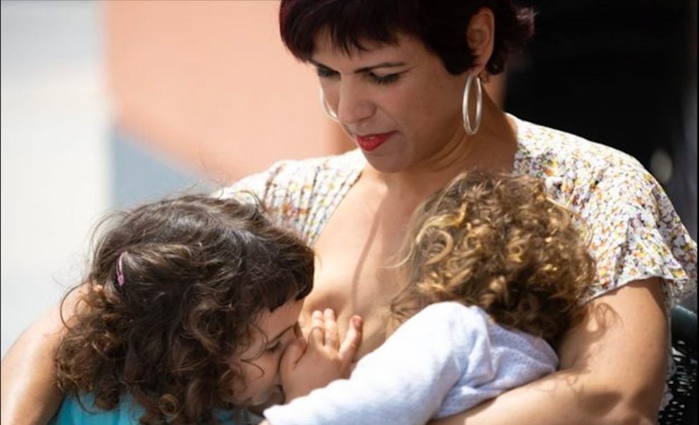 Teresa Rodríguez con sus hijos.