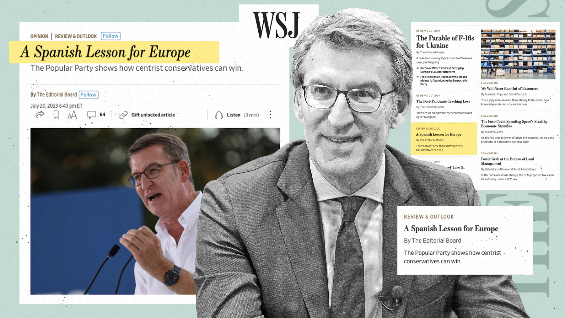 ‘The Wall Street Journal’ alaba en su editorial al «capaz» Feijóo y critica la gestión de Sánchez