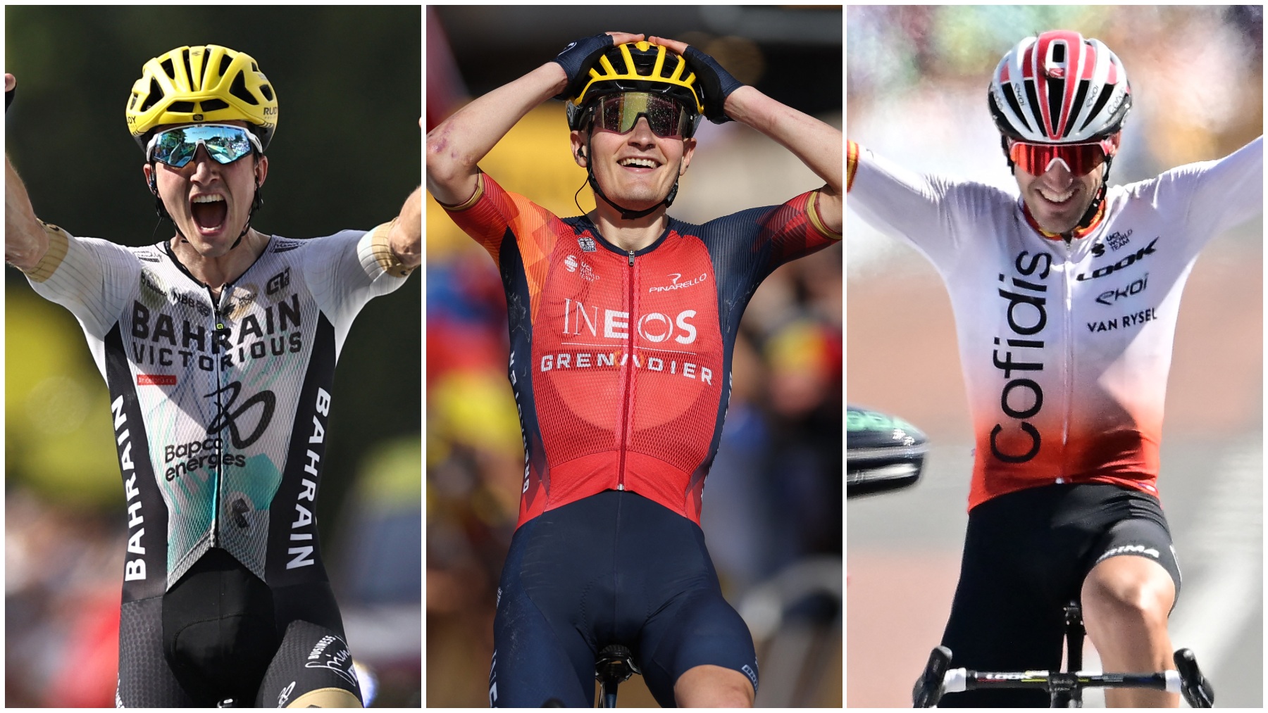 Izagirre, Rodríguez y Bilbao, triunfadores en el Tour. (AFP))