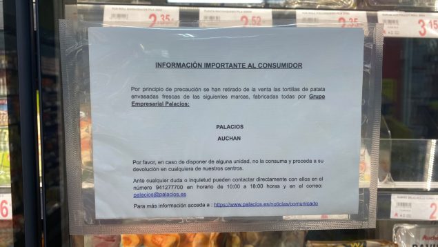 Advertencia sobre la venta de tortillas