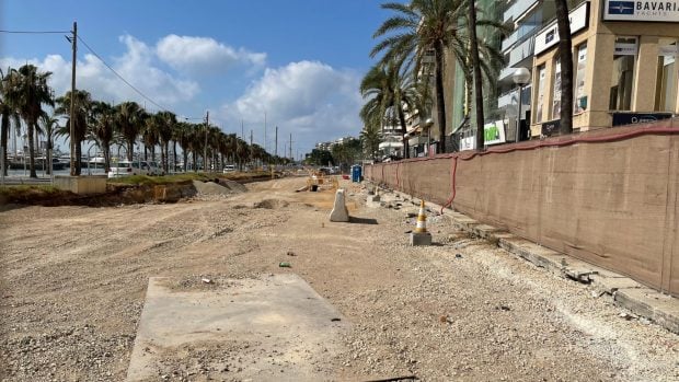 Imagen de las obras del Paseo Marítimo. 