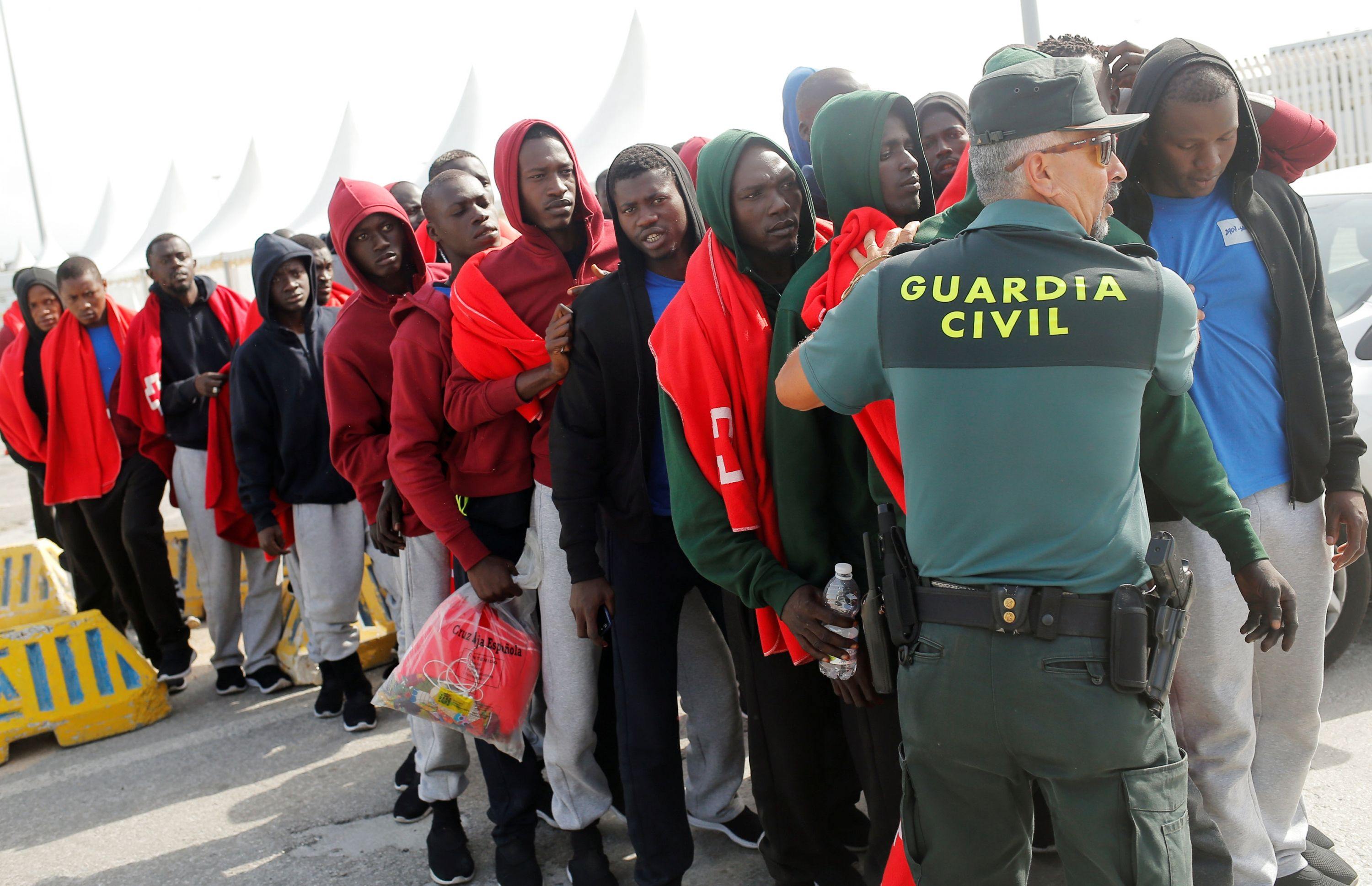Inmigrantes irregulares llegados por mar.