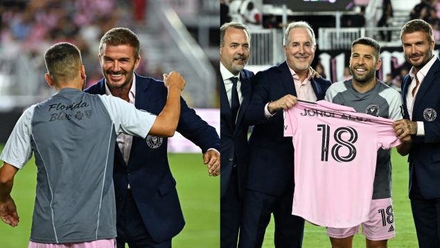 Así fue el abrazo entre Jordi Alba y Beckham en su presentación exprés con el Inter de Miami