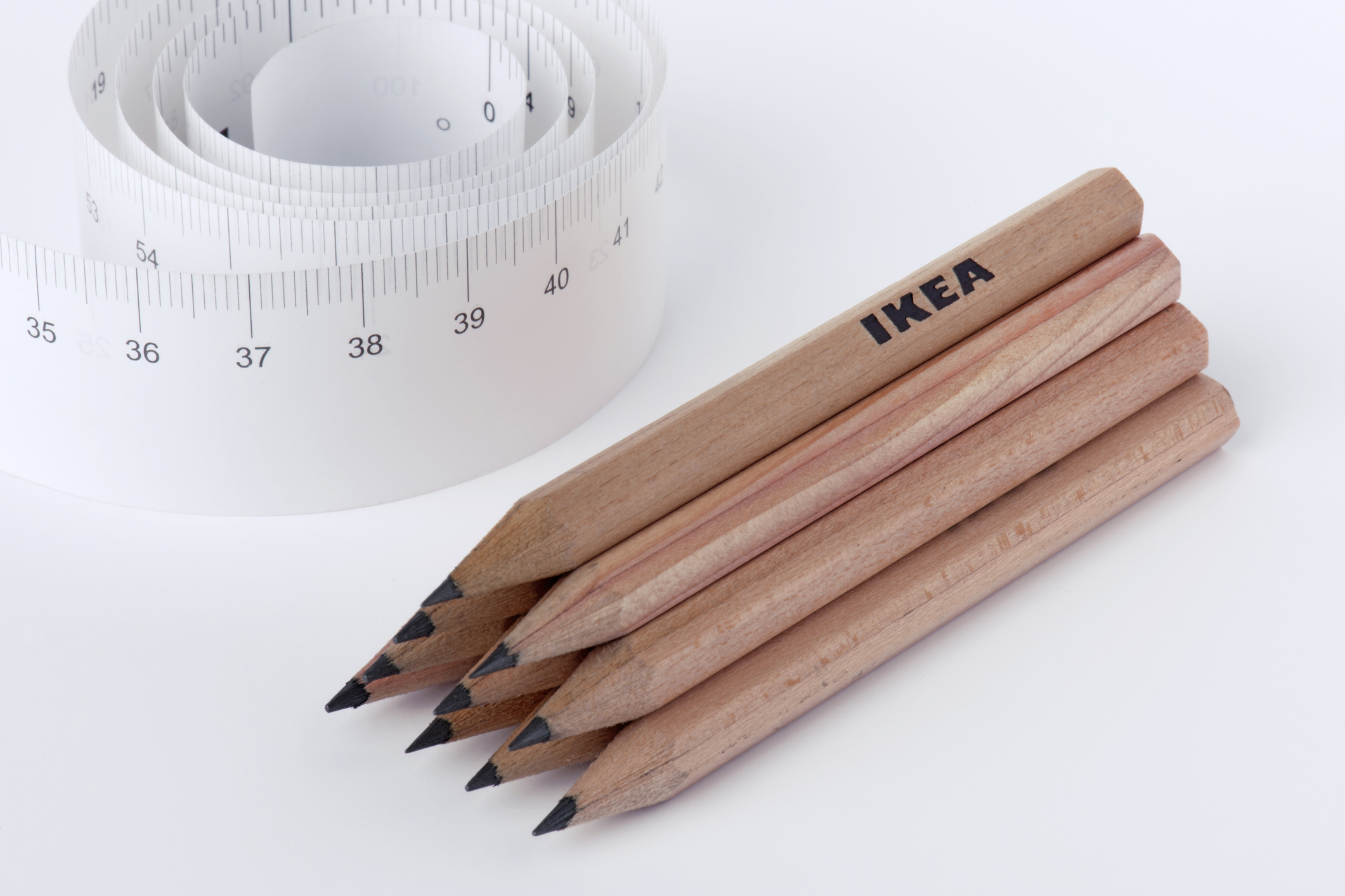 Wooden lead pencils and Paper Ruler