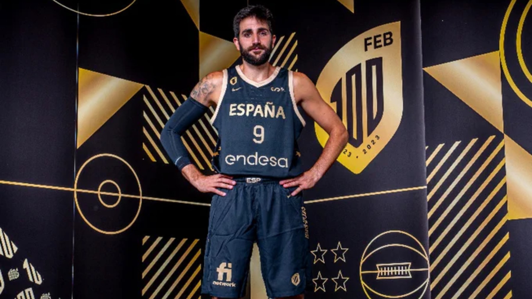 Ricky Rubio, con la camiseta de España. (FEB)