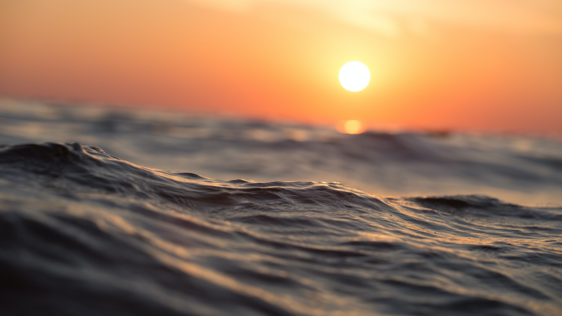 Imagen de una puesta del sol en el mar.