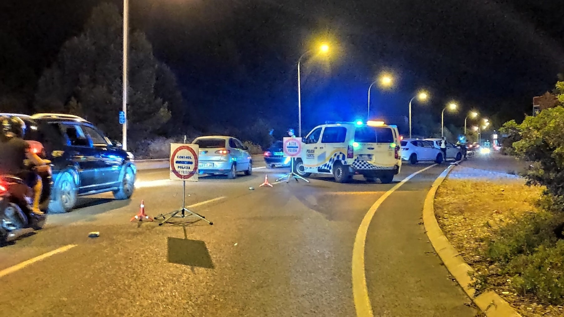 Un control de Policía, en Palma. (Europa Press)