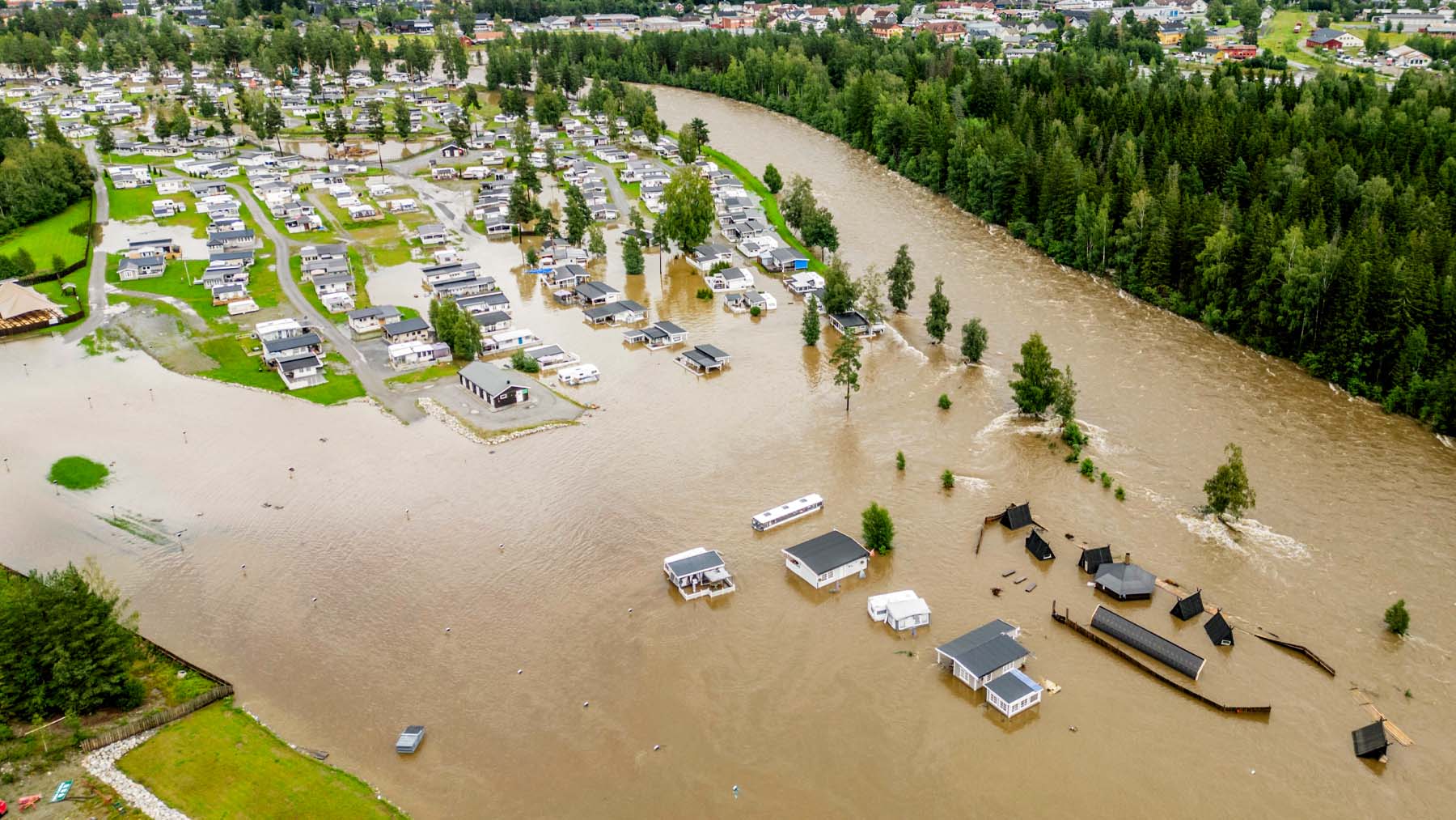Inundaciones en Noruega por las tormentas (Foto: AFP).