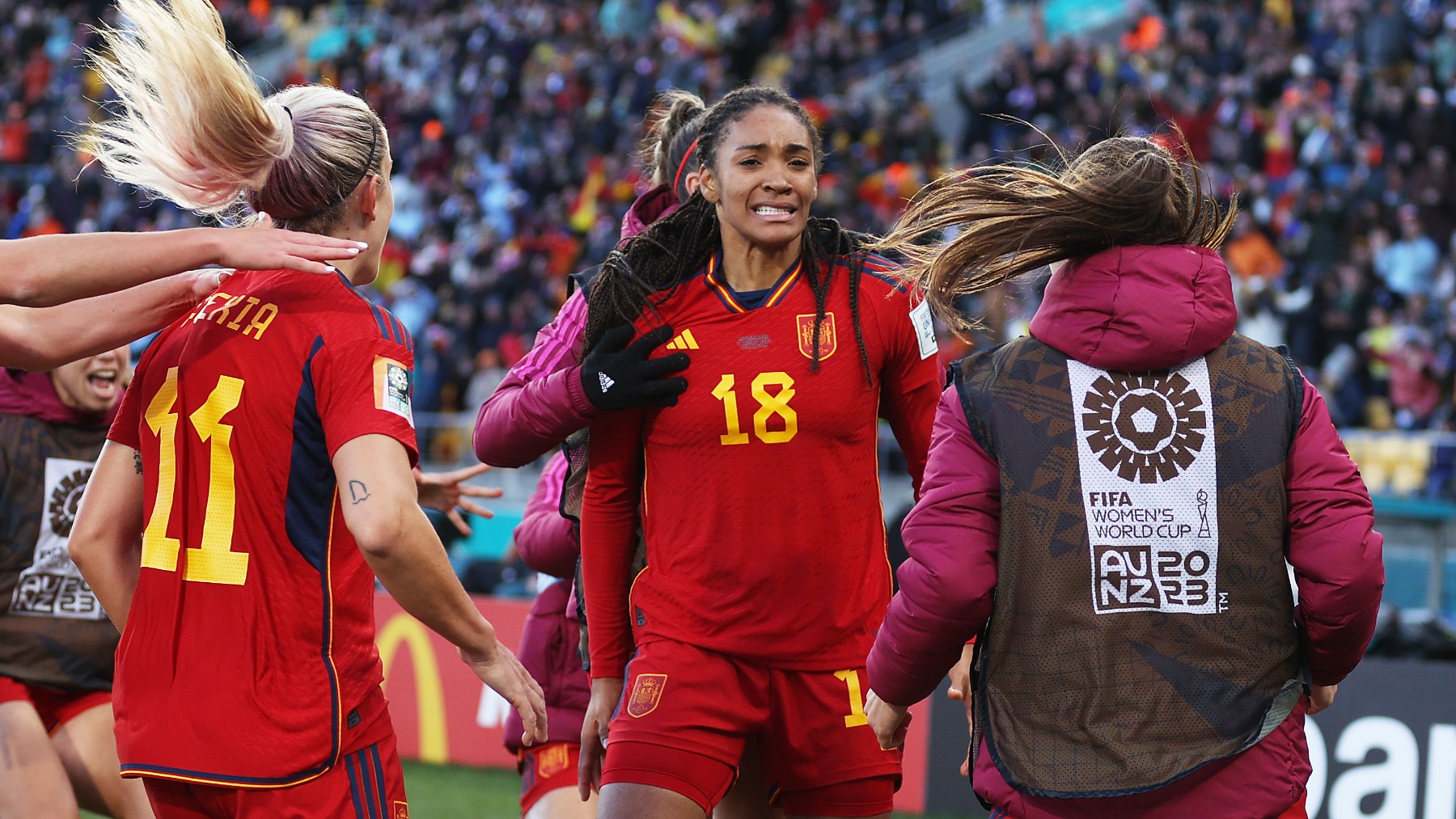 Salma Paralluelo celebra su gol ante Holanda. (Getty)