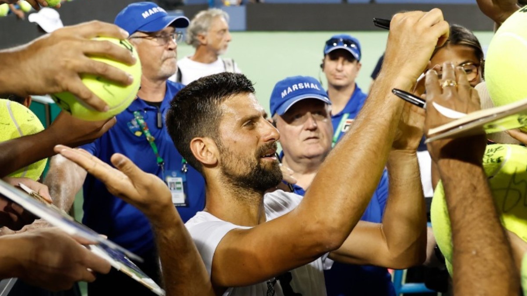 Novak Djokovic, tras su primer entrenamiento en el Masters 1000 de Cincinnati.
