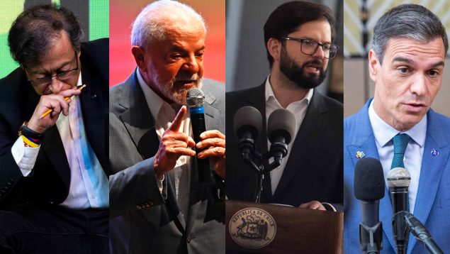 De izqda. a dcha.: Petro, Lula, Boric y Sánchez