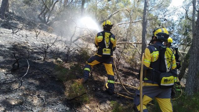 Dos técnicos del Ibanat sofocan un incendio