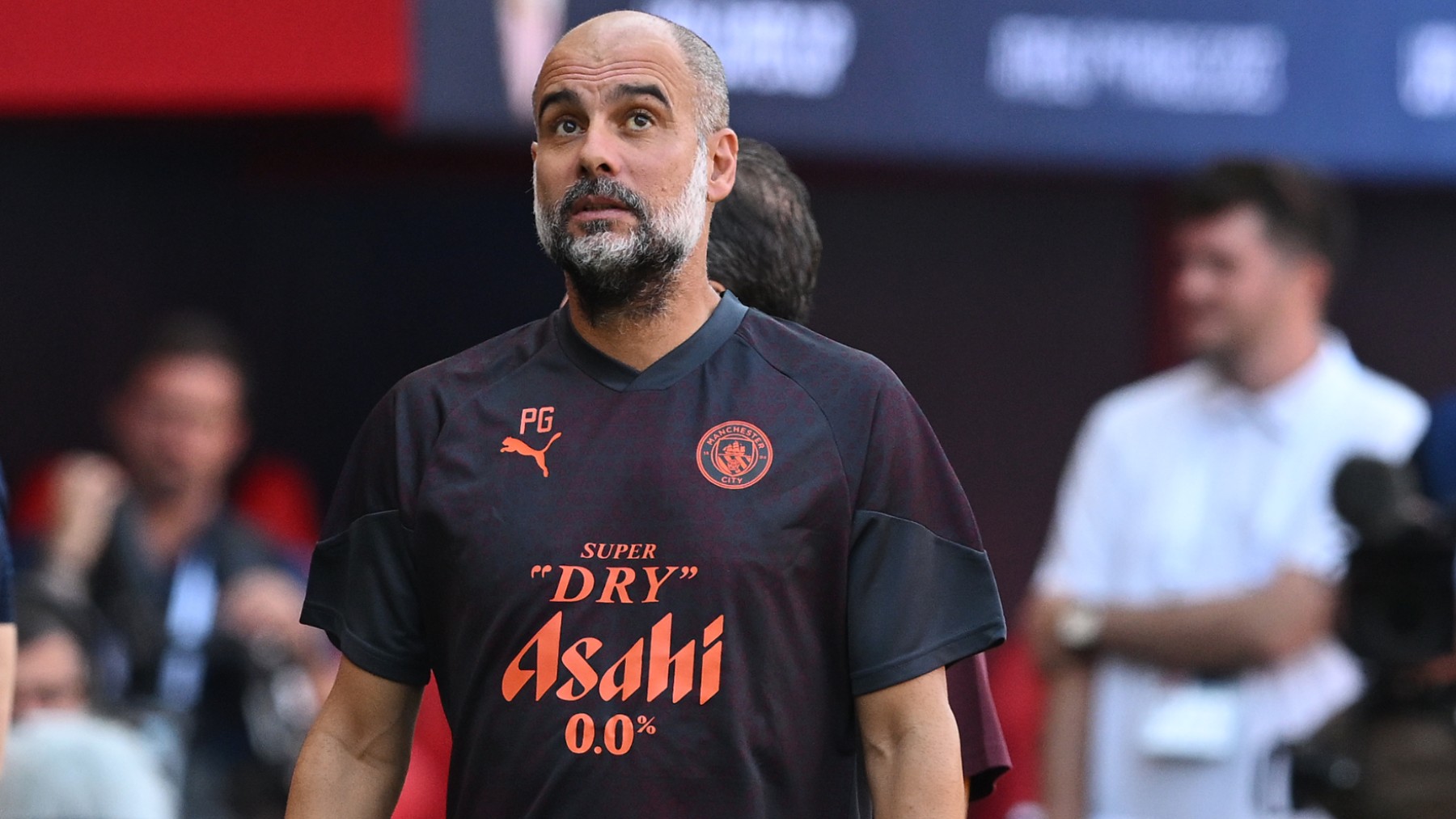 Guardiola en El Pireo antes de la final de la Supercopa de Europa (Getty)