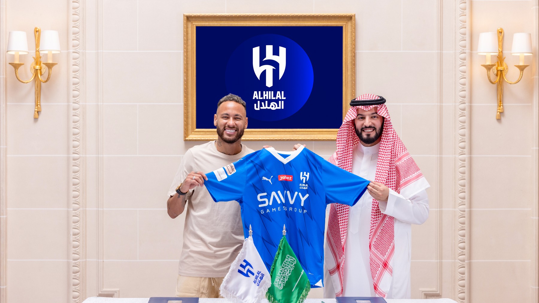 Neymar, presentando en Arabia Saudí.