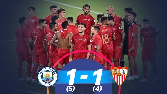 El Sevilla da la cara y cae en los penaltis ante un City supercampeón