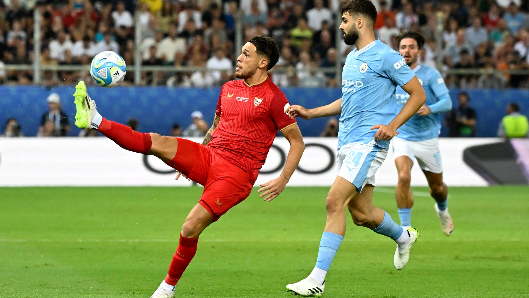 Sevilla – Manchester City en directo | Sigue el partido de la Supercopa de Europa en vivo. (AFP)
