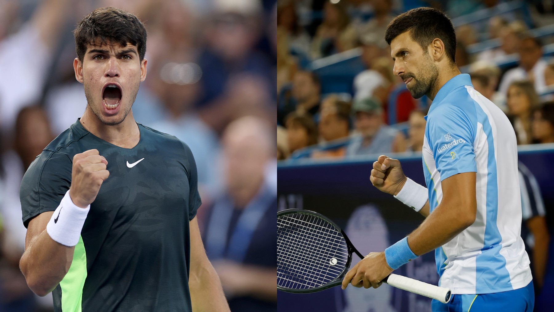 Carlos Alcaraz y Novak Djokovic se vuelven a enfrentar en Cincinnati. (Getty)