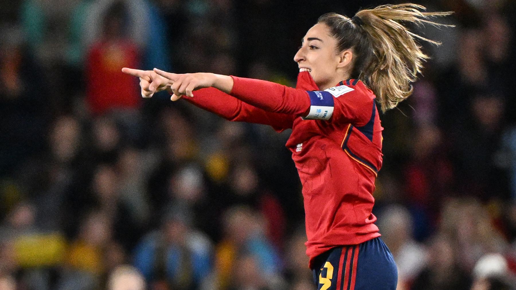 Olga Carmona celebra el 1-0 en la final del Mundial Femenino de Fútbol. (AFP)