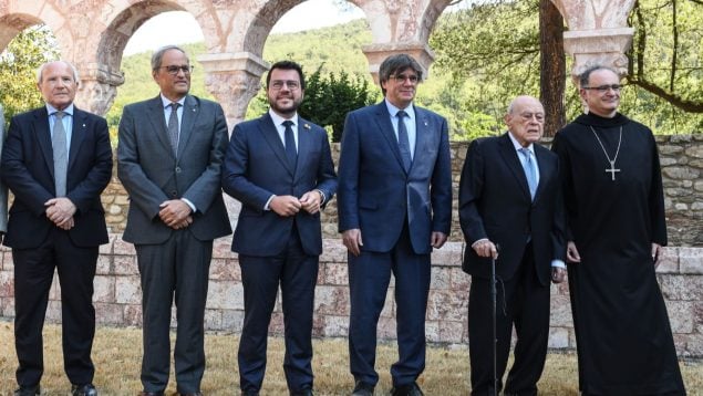 Puigdemont se ve con Aragonés y Torra en la frontera francesa: «Más que nunca, la vía es el referéndum»