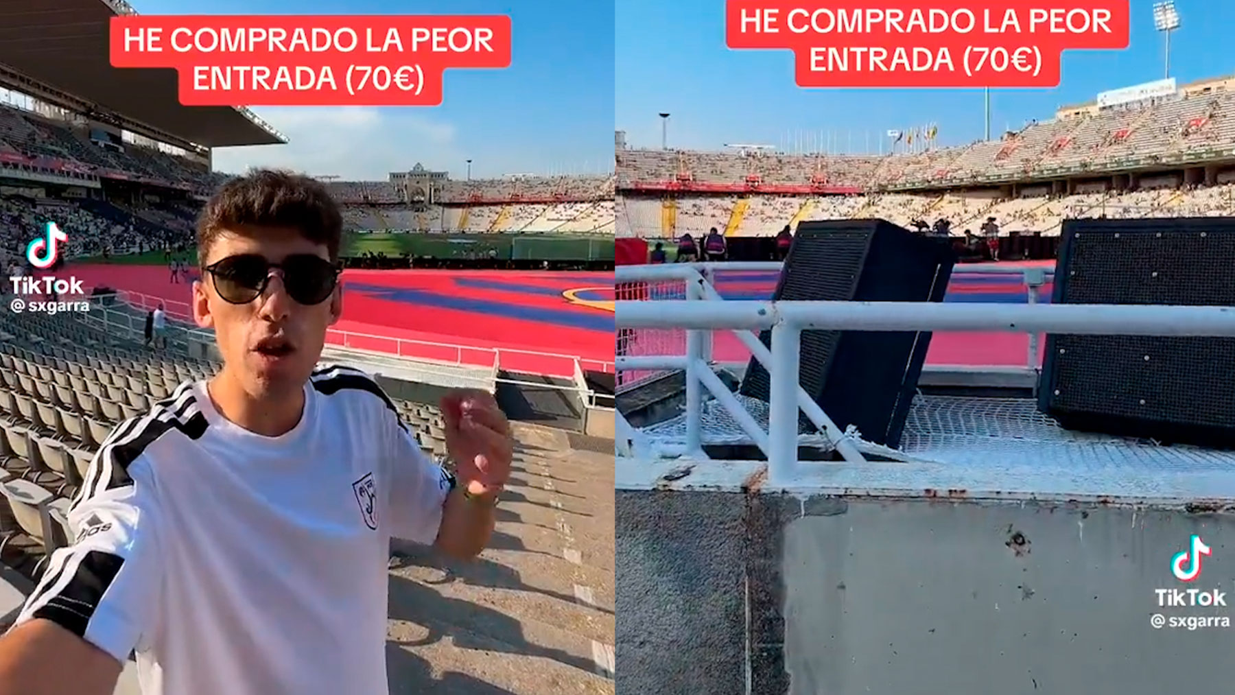 Un aficionado denuncia los problemas de visibilidad de Montjuic: así se ve el fútbol en primera fila