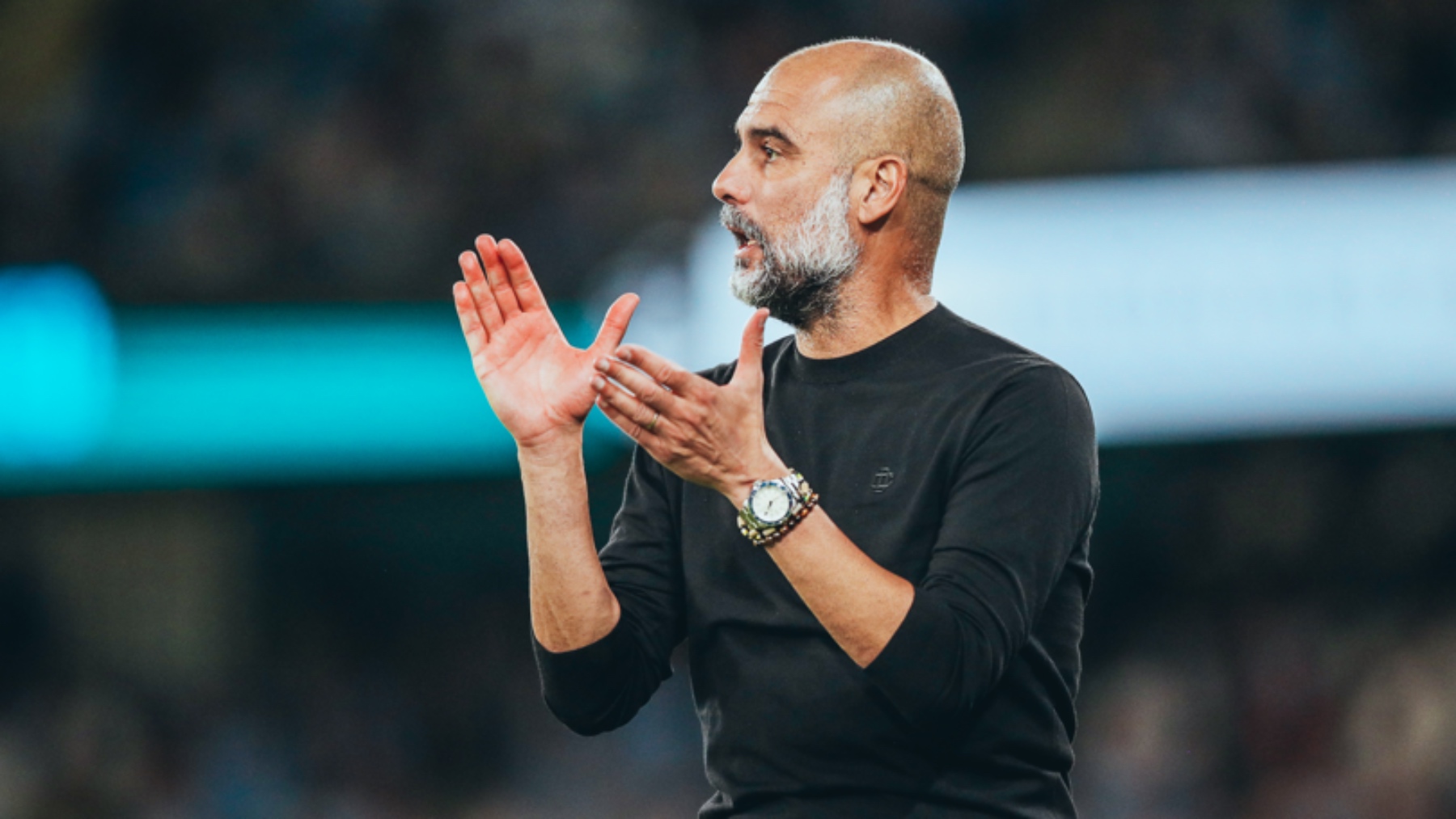 Pep Guardiola, durante un partido esta temporada con el Manchester City.