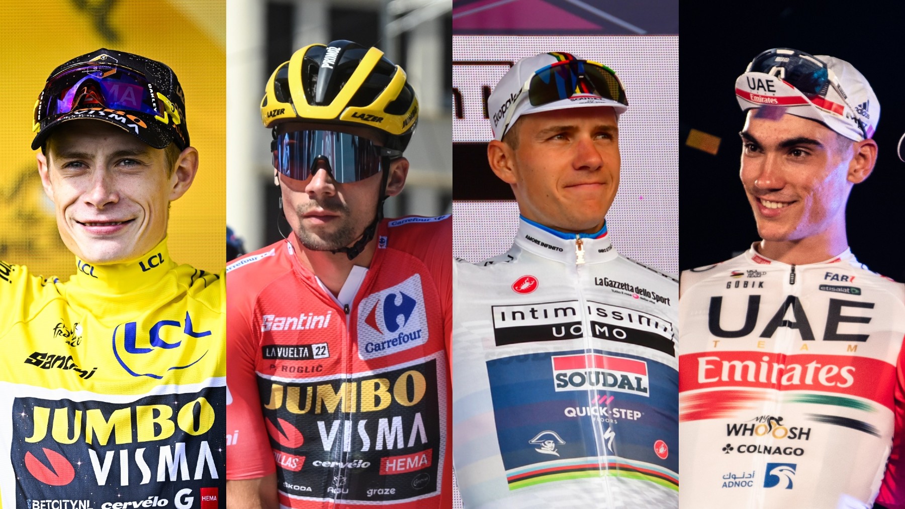 Vingegaard, Roglic, Evenepoel y Ayuso, ciclistas favoritos en la Vuelta a España. (Europa Press)