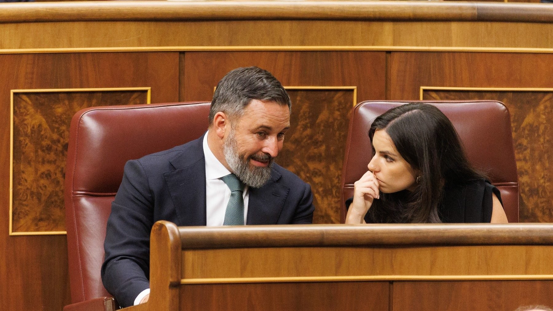 Abascal y Pepa Millán en el Congreso. (Foto: EP)