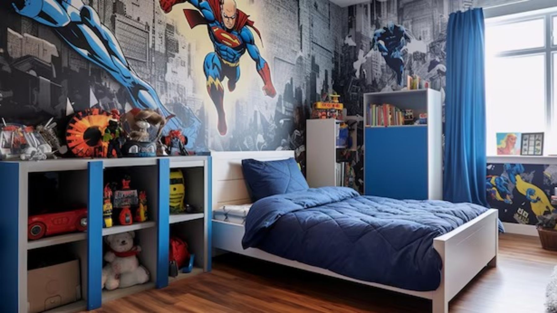 Dormitorio de superhéroes (Freepik).