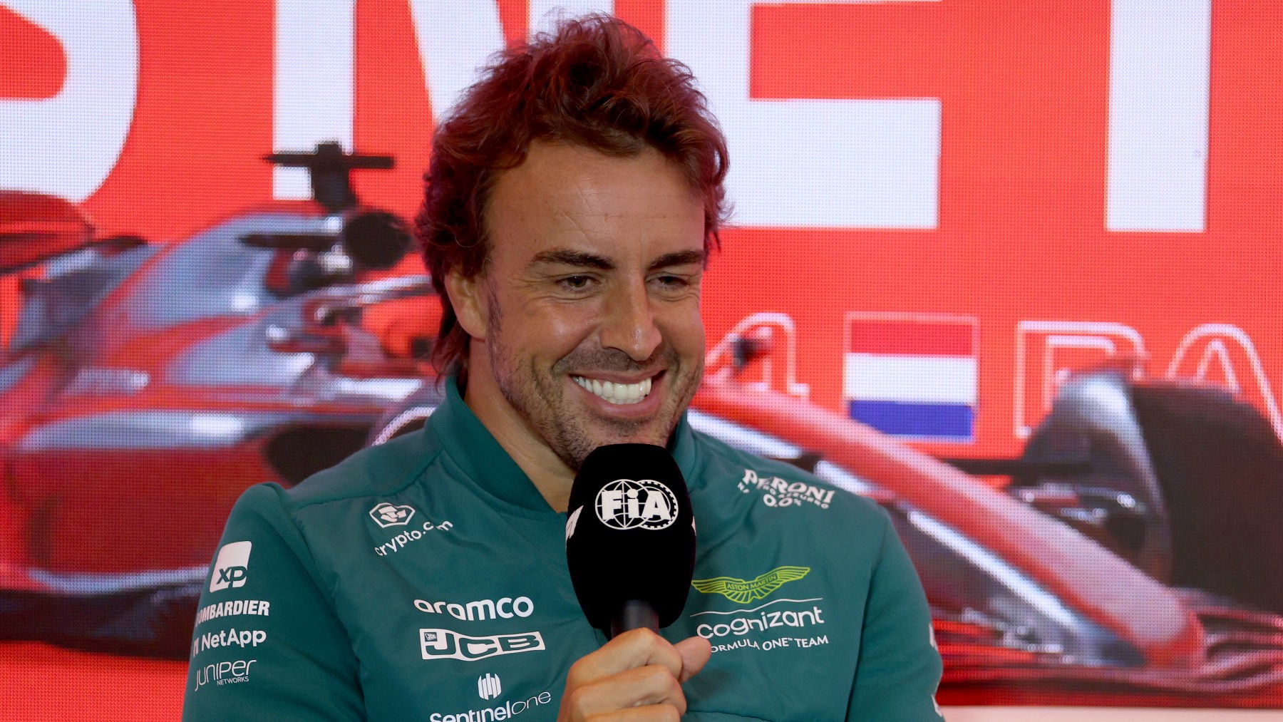 Fernando Alonso en una rueda de prensa del GP de Holanda. (Getty)