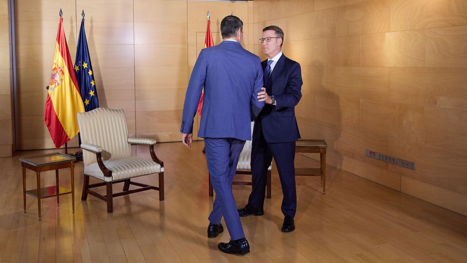 Feijóo y Sánchez se reúnen en el Congreso. (Foto: Ep)